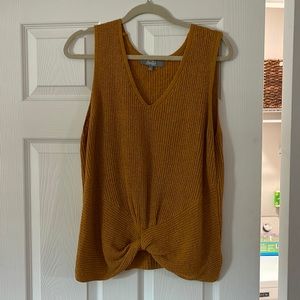 Sleeveless Sweater with Knot Front